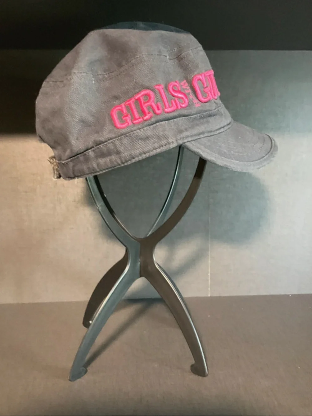 Girls with Guns Embroidered dk gray Cap with Pink Lettering